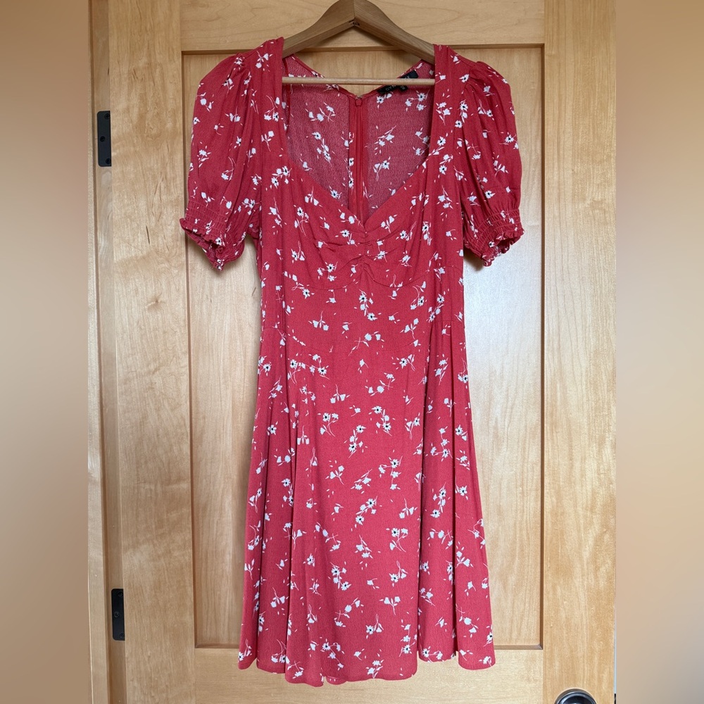 Dynamite Red Floral Dress